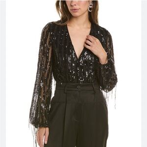 Bardot Black Sequin Bodysuit
